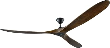 Monte Carlo 3MAVR88BK Maverick Super Max Energy Star 88 Outdoor Ceiling Fan with Remote Control, 3 Balsa Wood Blades, Matte Black