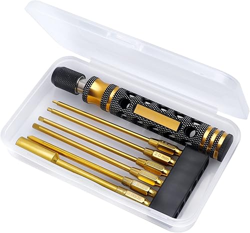 Miniatura 5 de Hobbypark Juego de destornilladores hexagonales RC y llave hexagonal de rueda de 0.669 in con llave de tuerca hexagonal de 4/5/5.5/0.276 in