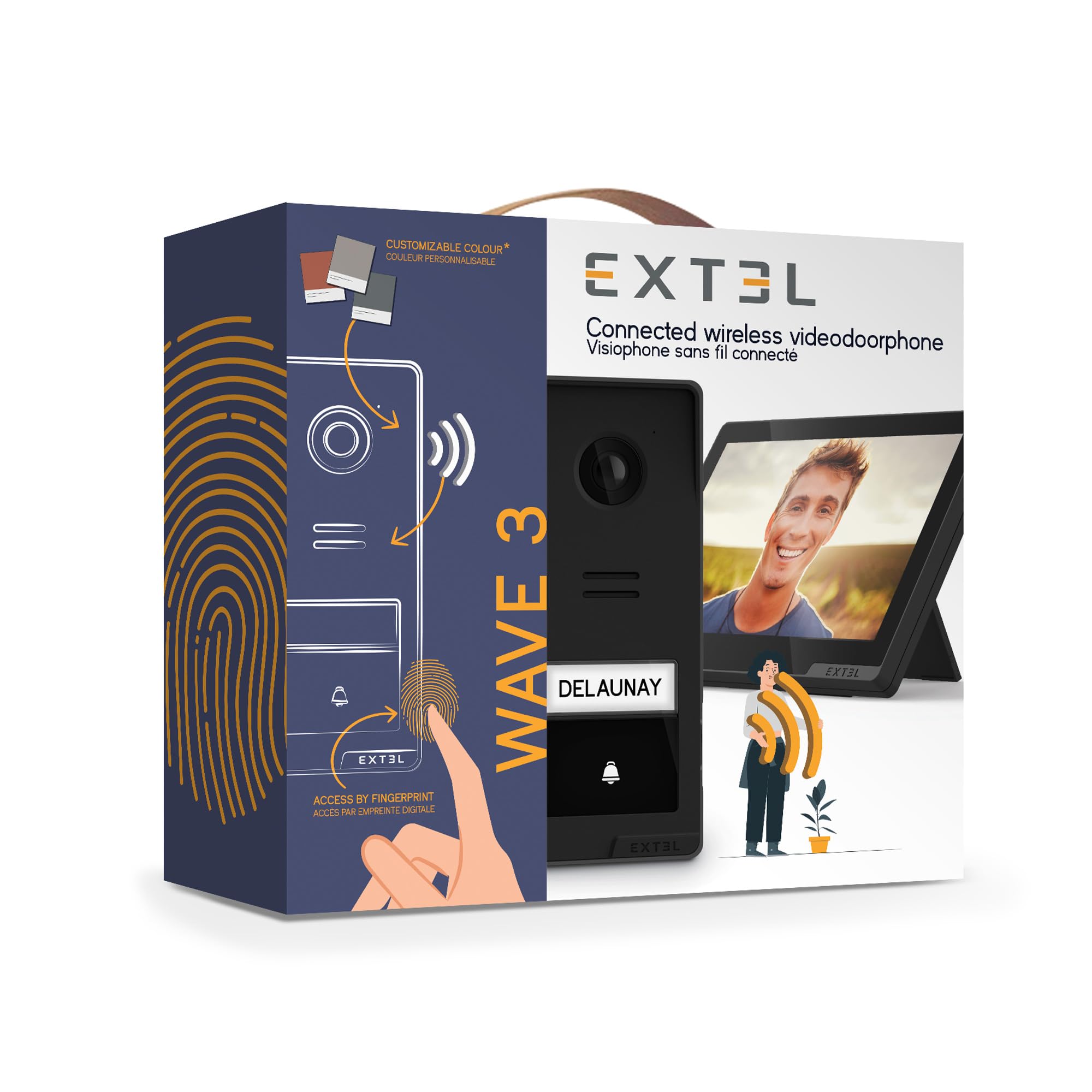 Extel Wave 3 Visiophone sans Fil Connecté avec Lecteur d’Empreintes