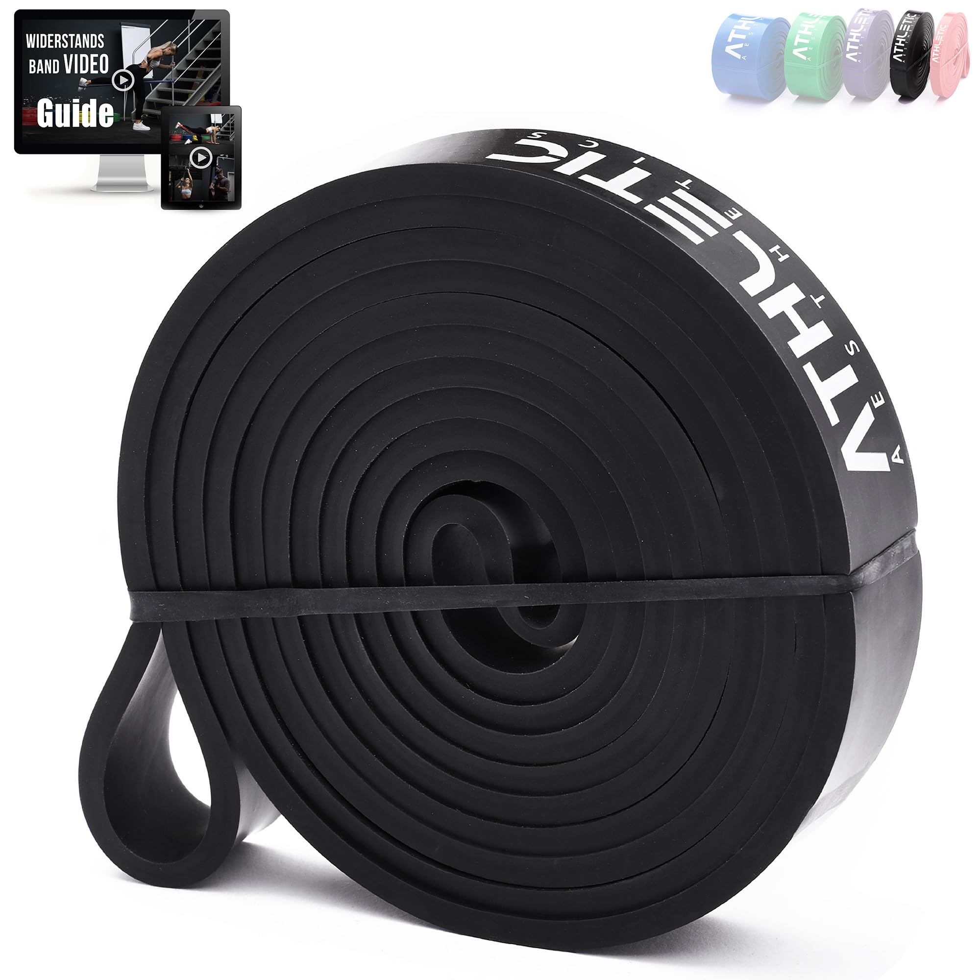 ATHLETIC AESTHETICS Premium Resistance Bands - Widerstandsbänder - Fitnessbänder Set für Ganzkörpertraining + PDF Guide