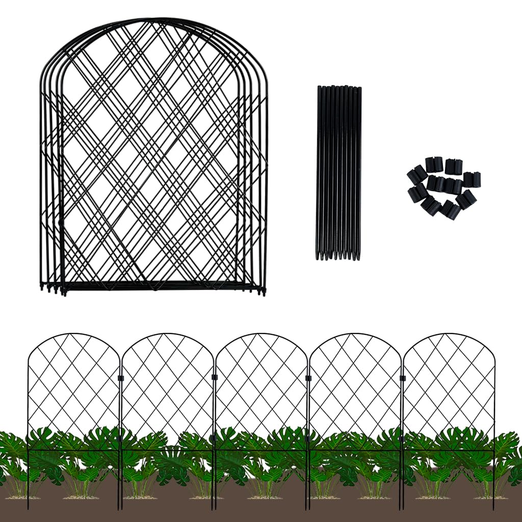 Supvox® Metal Garden Fence Outdoor - Versatile Decorative Fence for Garden - Garden Plant Partition Fence - Outdoor Garden & Patio Decoration Items - Garden Fence for Flower, Lawn, Pathway (5 Pack ) (B0D11514G7) Amazon Price History, Amazon Price Tracker