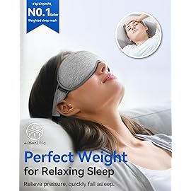 Weighted Eye Mask for Sleeping - Blackout Sleep Mask for Women Men, FACEMOON Lash Extension Eye Covers, Memory Foam, 3D Contoured, Airplane Travel Essentials, Blindfold for Meditation(Gray)