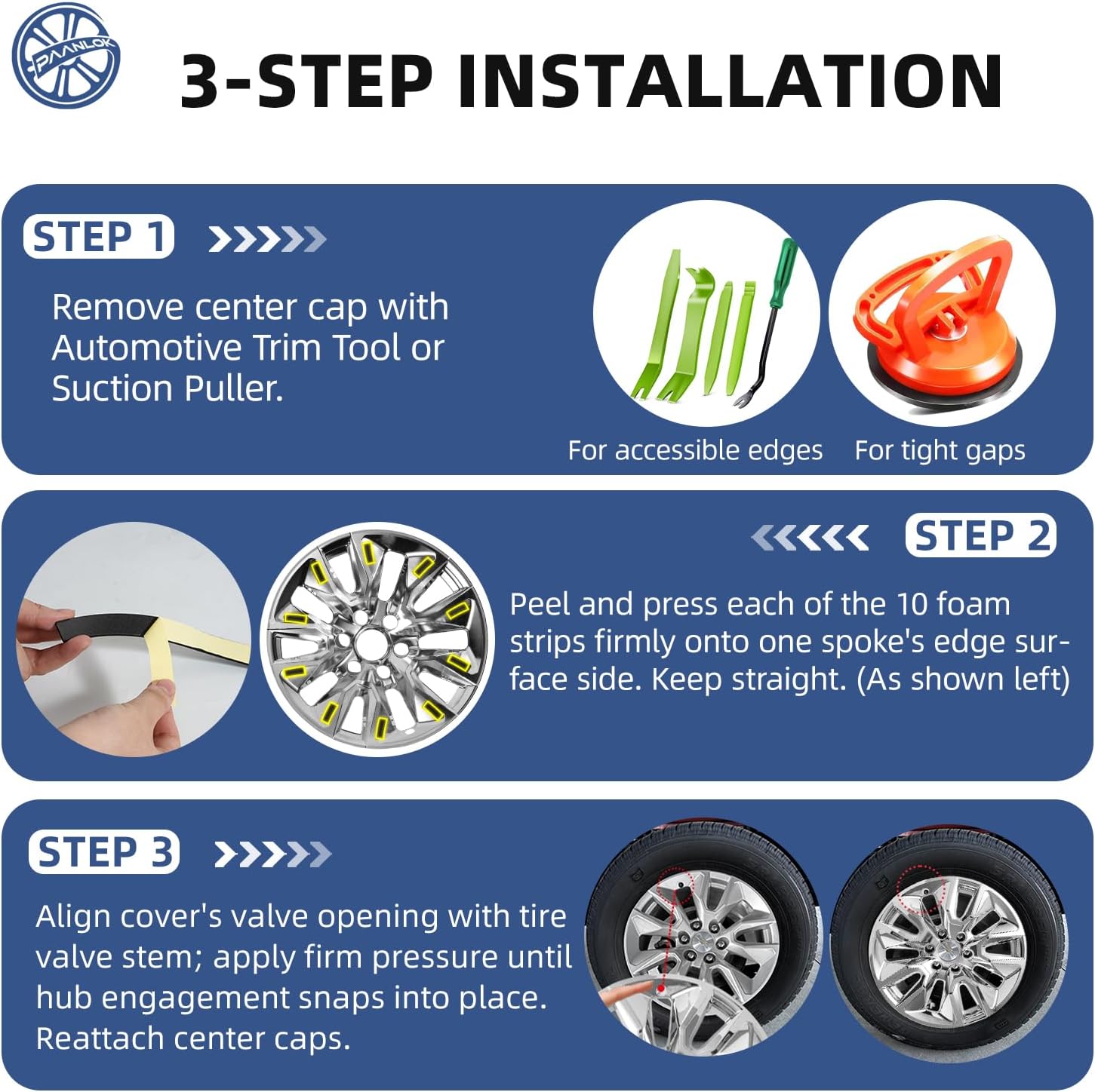 20 Inch Wheel Skins for 2019-2026 Chevy Silverado 1500, 2021-2024 Tahoe & Suburban, Fits OEM Alloy Wheels #23376221 23376222, Chrome Silver Wheel Covers 4-Pack