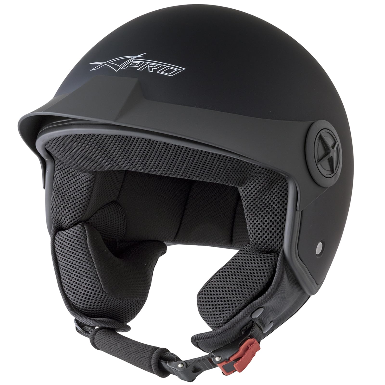 Kask motocyklowy typu jet, otwarty na skuter, ECE 22 06, polerowany, czarny matowy, rozmiar L