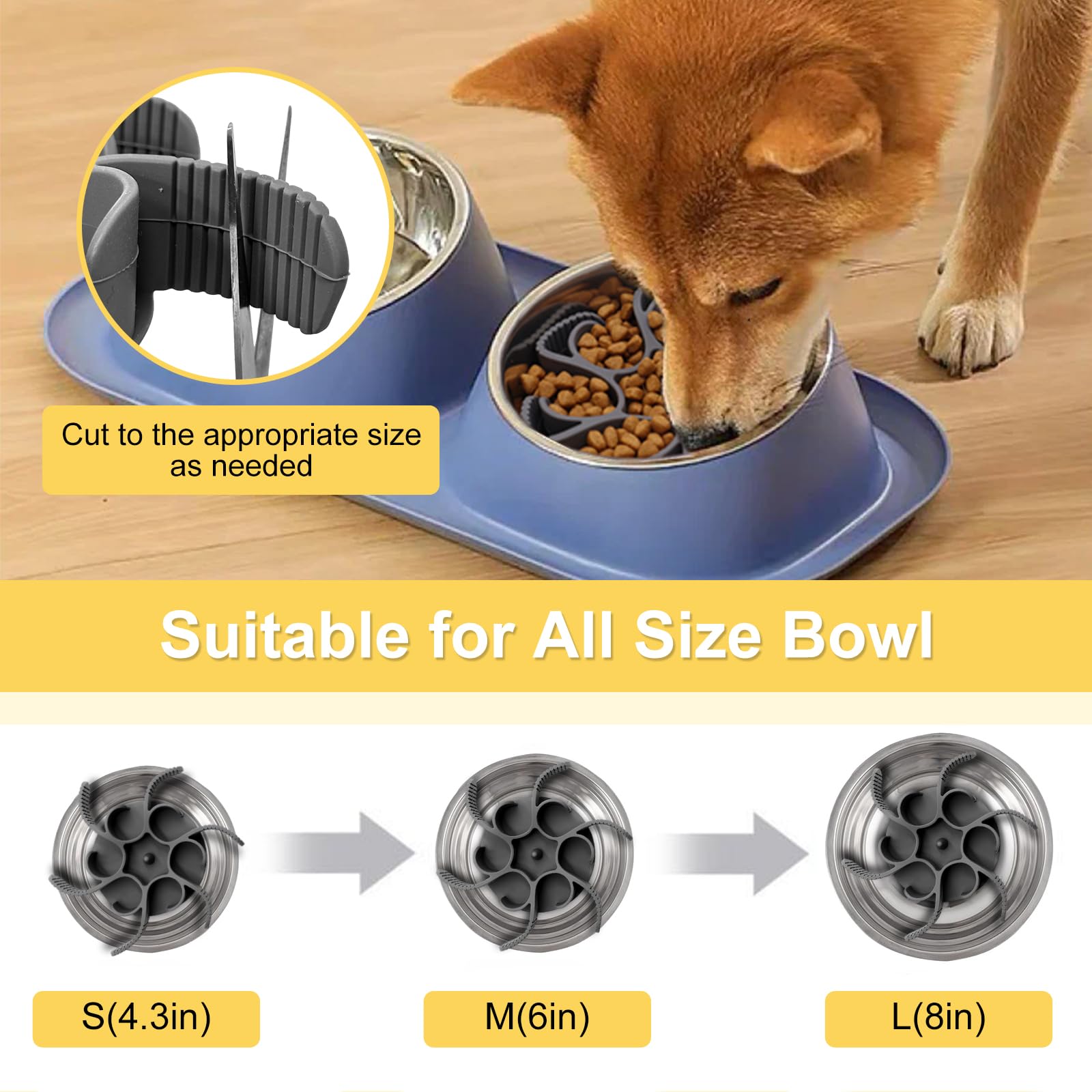 Inseritore Slow Feeder Per Ciotole Cani - Anti Ingurgito Con Ventose Per Alimentazione Lenta - Foto 7