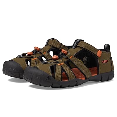 KEEN Kids Seacamp II CNX (Toddler/Little Kid/Big Kid) Kids Shoes Dark Olive/Gold Flame