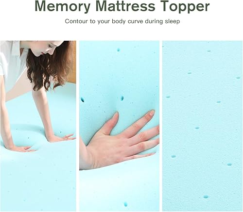 Miniatura 4 de Cubrecolchones con infusión de gel, 3 pulgadas, tamaño completo Tope de 5 cm,Topper de 3 pulgadas,Topper 2018-3 pulgadas