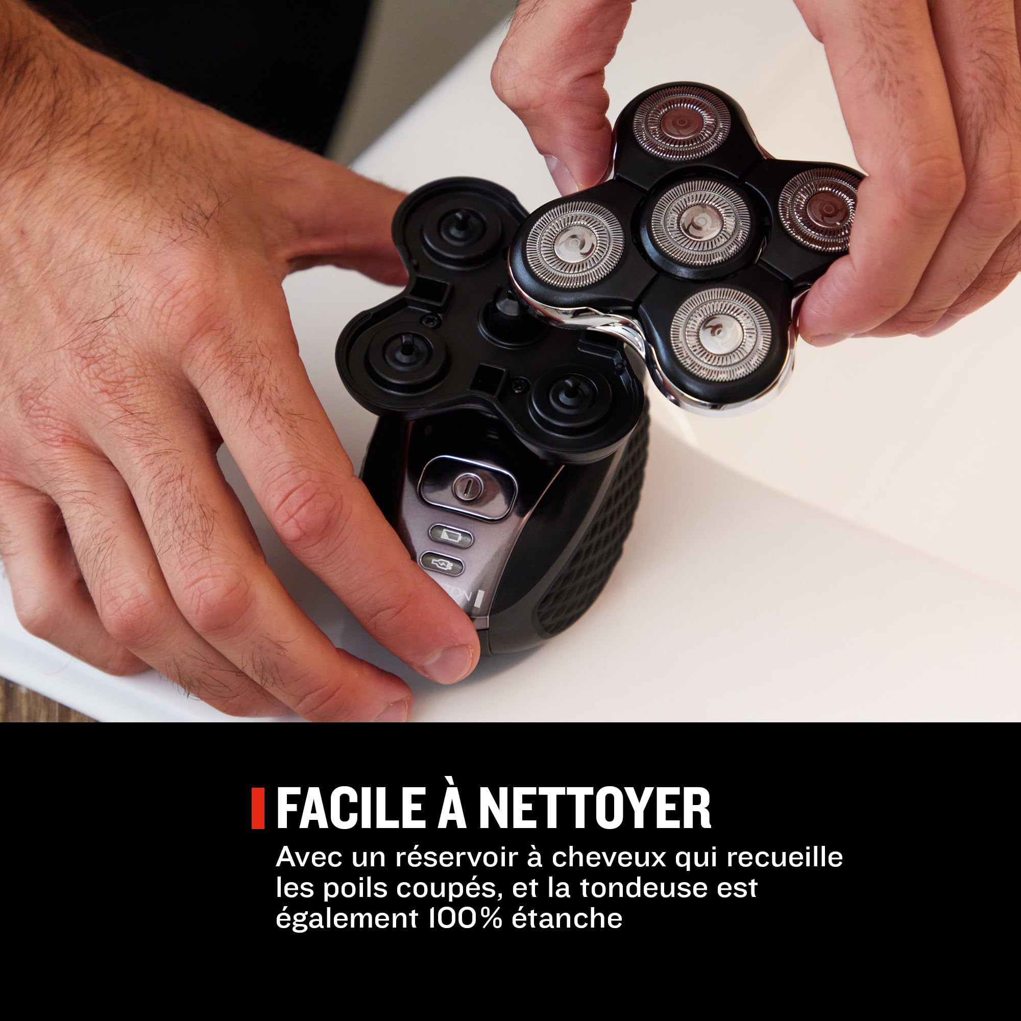 Remington Rasoir électrique [Spécial Tête rasée/chauve] RX5 Ultimate (Ultra Rapide & Facile, 5 têtes rotatives flexibles, Résultat Précis, Utilisation sans Fil 50min,Wet&Dry) Tondeuse XR1501