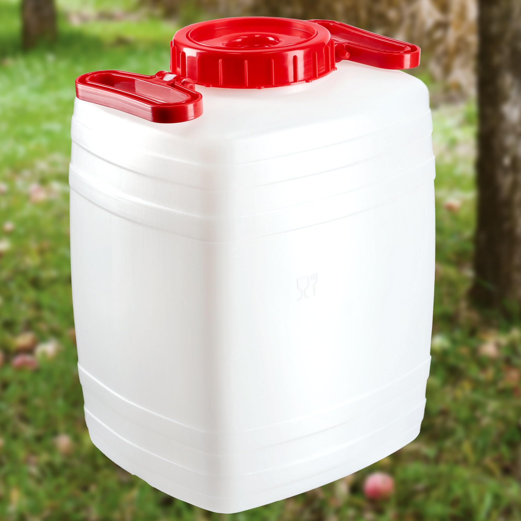 KADAX Bidón de agua, barril para bebidas de plástico, bidón de agua potable, depósito de agua con grifo, recipiente de agua, bidón para bebidas con junta de goma (20 L, blanco)