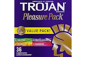 Pleasure Assortment of Trojan Extended Lubricated Condoms, For Enhanced Sensitivity, 36 Count