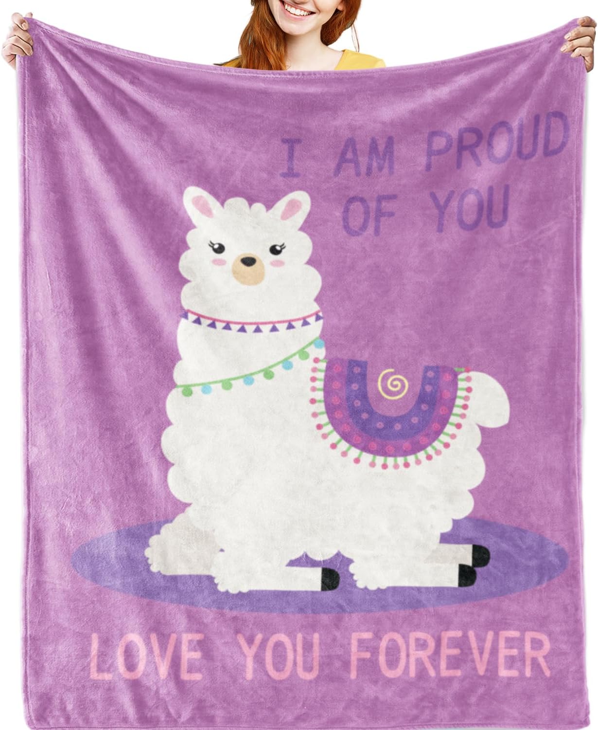 HSHRYY Autumn and Winter Sherpa Fleece Weighted Birthday Blanket - Cute Alpaca Design, Ultra Soft and Cozy, Ideal for Comfortable Sleep, 50x60-Inch Sherpa Fleece Birthday Blanket