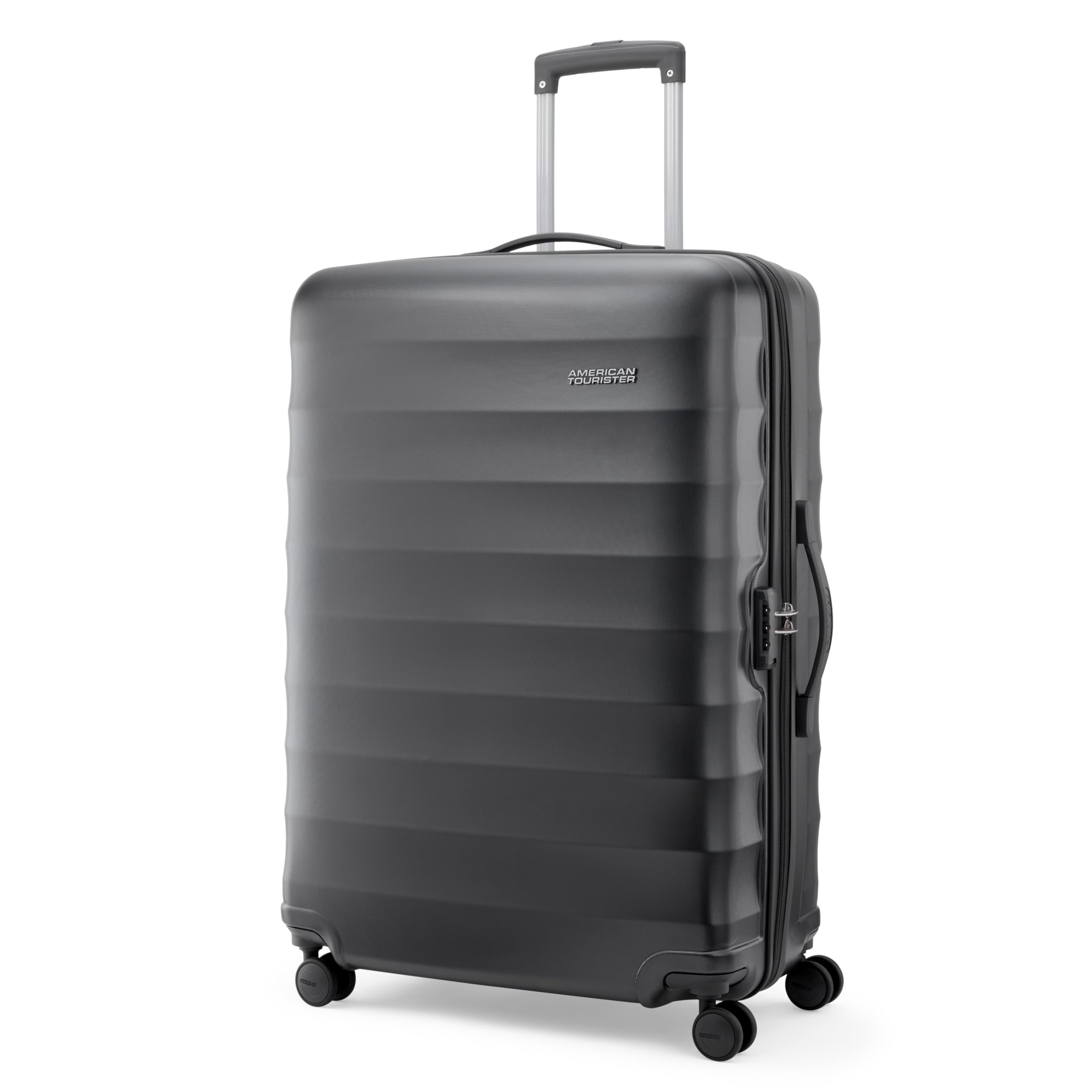 American Tourister Barcelona | Check-in Trolley Bag (79 cm) | 360° 8 Wheel Travel Luggage | Hard Case Polycarbonate Suitcase | Mounted Combination Lock | Gun Metal