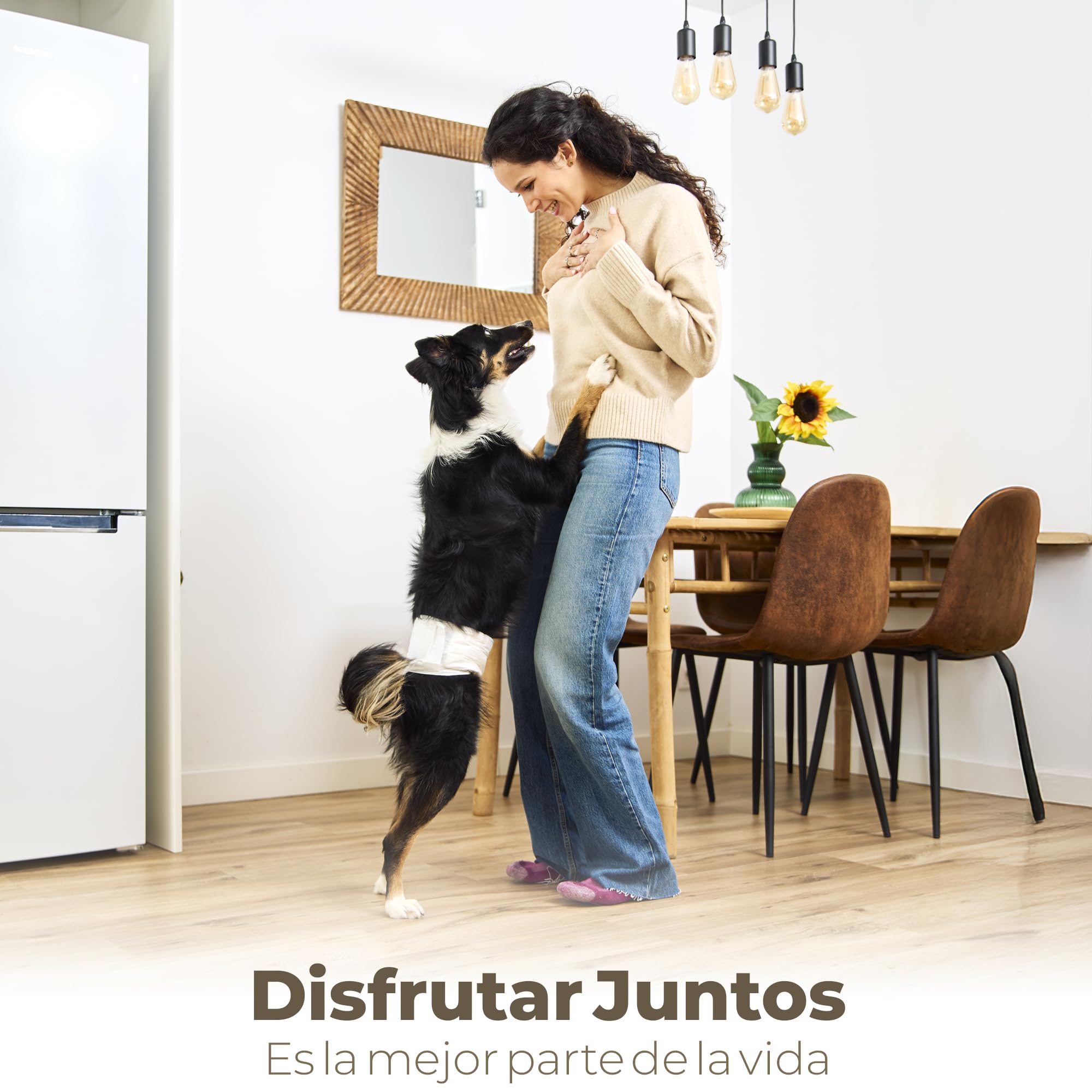MIKAU Pañales para Perros (Pack de 48) - Pañales Perro Macho Ultra Absorbentes, Ajuste Antifugas, Cómodos y Resistentes, Fácil Colocación. Rollo de Bolsas de Caca Incluido (Talla S)