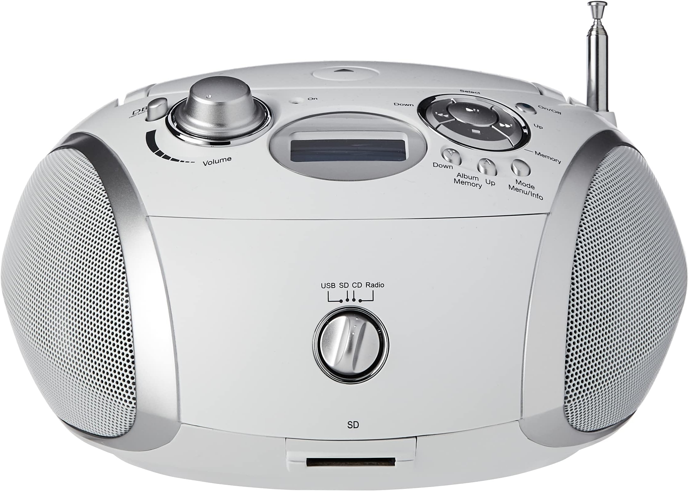 Roberts Radio Zoombox3 DAB/DAB+/FM/SD/USB Radio with CD Player - 40 Station Presets - Programmable CD and SD - White