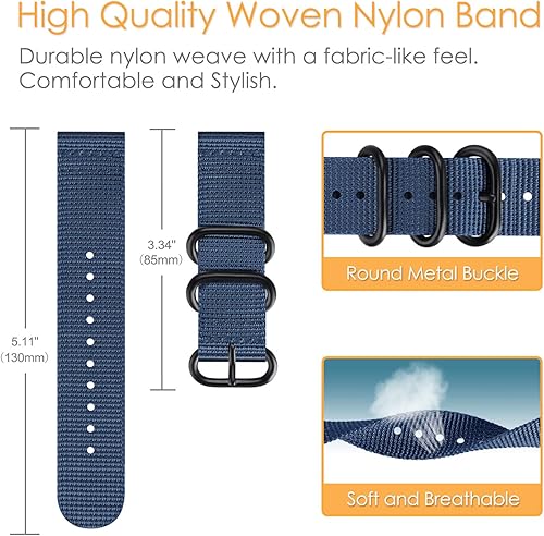 Miniatura 2 de Fintie Correa de repuesto compatible con Garmin Vivoactive 3, 0.79pulgadas, nailon suave, compatible con Garmin Vivoactive 3, Vivoactive 3 Music,