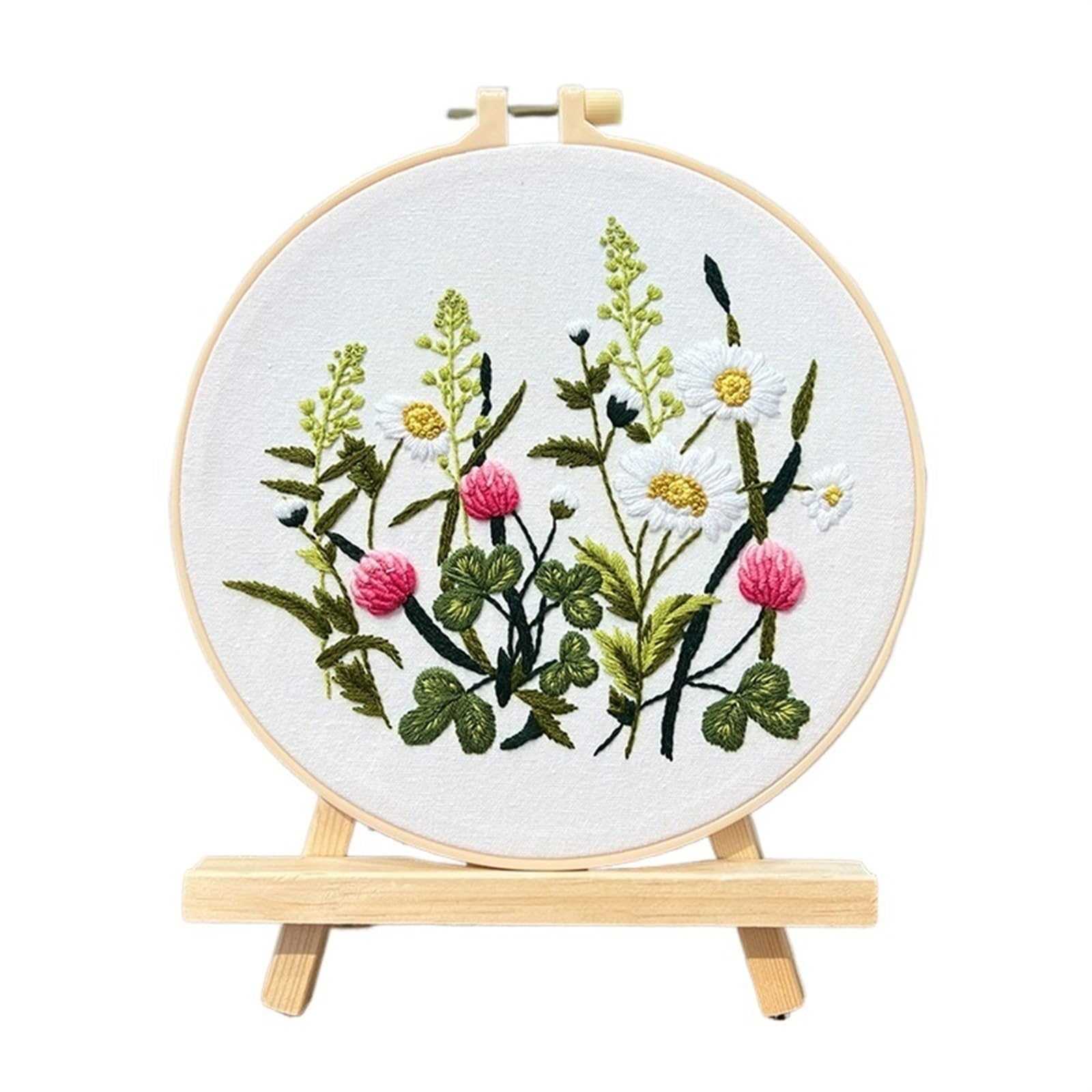 LKLNKVL embroidery, Embroidery Kit， Mbroidery Kit For Beginners Adults, Beginner(Color 05,With hoop(plastic))