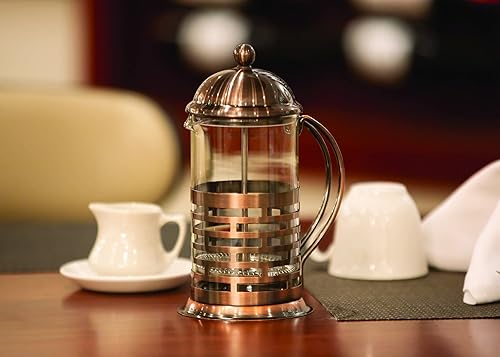 Miniatura 2 de Service Ideas T477BRNZ - Prensa de café de ladrillo, bronce, 20.3 fl oz