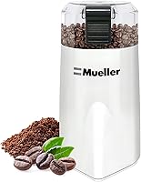 Vista 9 de MuellerLiving Molinillo de café eléctrico para especias, nueces, hierbas y granos de café, cuchilla afilada, acero inoxidable - Blanco