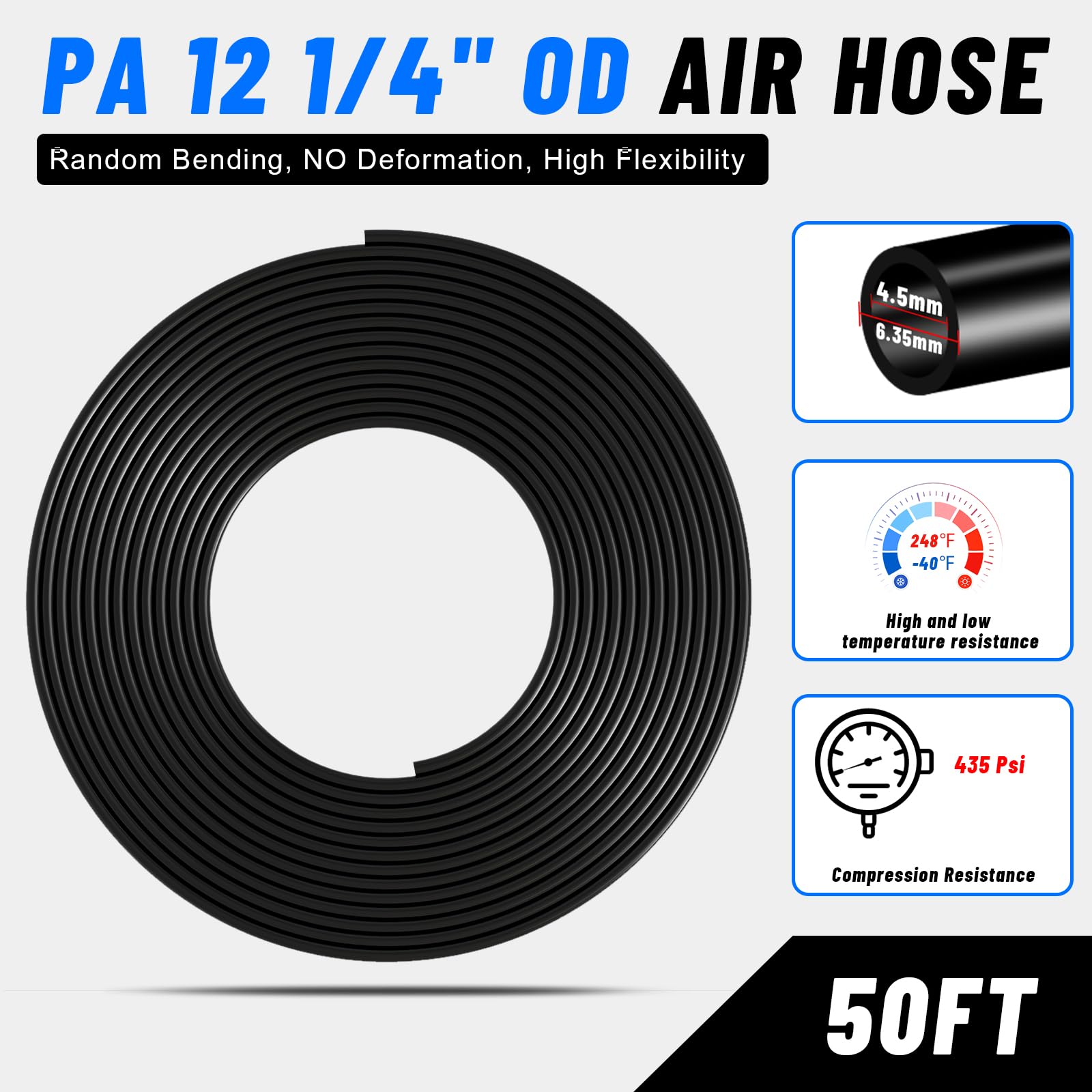 Air Line Tubing Kit - 50FT with Fittings -2 Air Line Tubing Kit - 50FT with Fittings -2