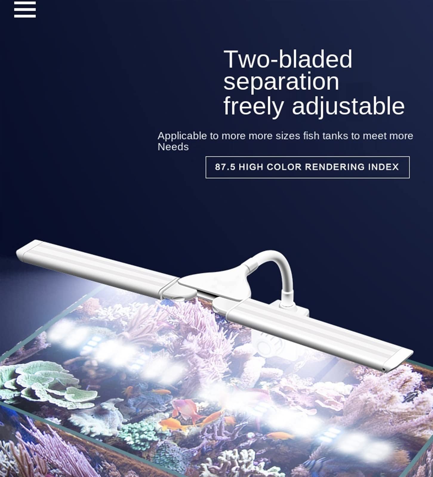Aquarium LED Lighting Fischtank Aquarium Clip Feuchter Gras Tank Meerwasser Wasser LED Beleuchtung Mini Timer Clip Light Four Zeilen Weitwinkelcliplicht (Size : 69CM)