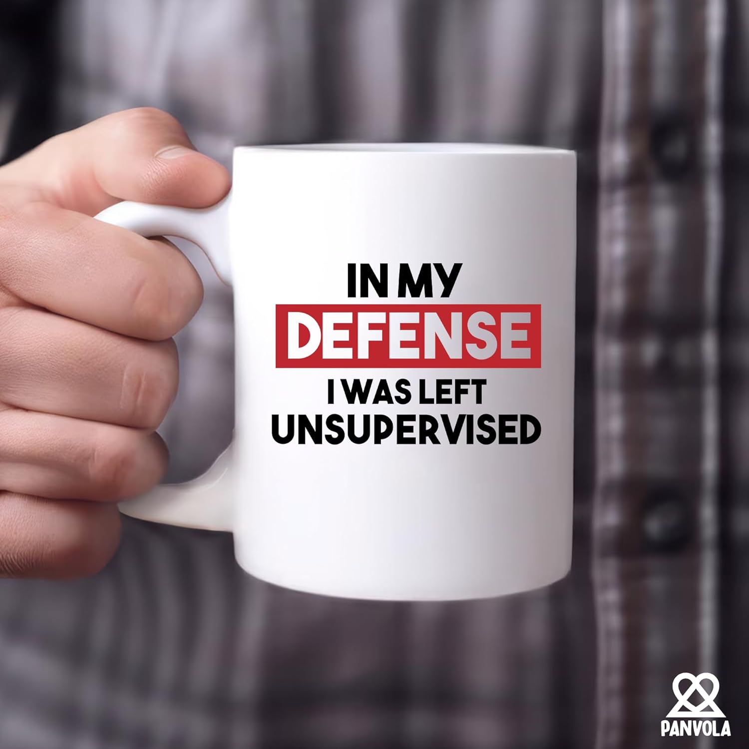 Panvola In My Defense I Was Left Unsupervised Sarcastic Ceramic Mug 11oz for Coworker Classmate Novelty Drinkware Ceramic Cup 11 oz White 11oz (11 oz) - Image 5