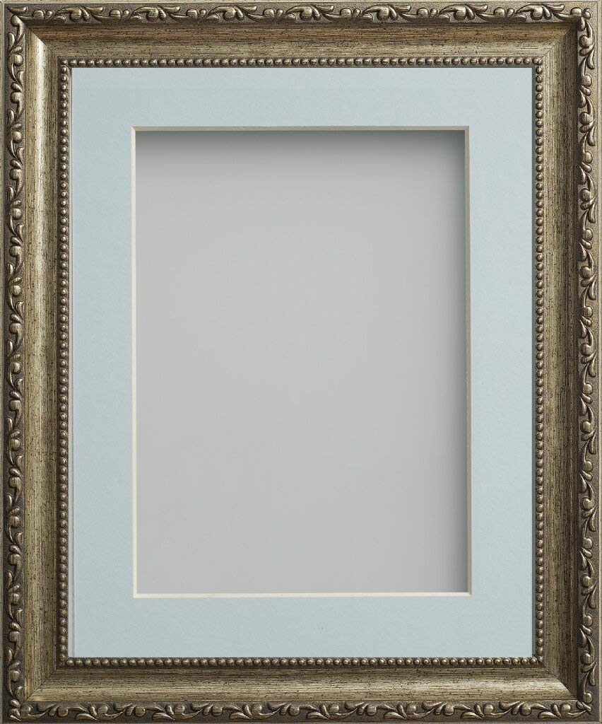 Frame Company Brompton Bronze 16x12 Frame with Light Blue Mount for 12x8