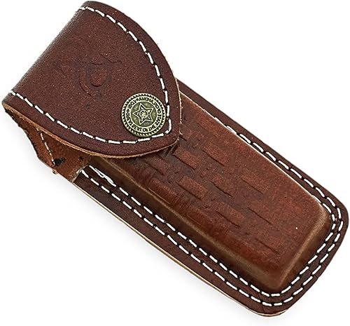 Miniatura 9 de Cuchillo plegable de acero Damasco hecho a mano y navaja de bolsillo SS-17482 madera roja y azul de color negro