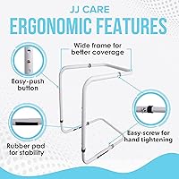 Vista 5 de JJ CARE Levantadores de mantas para pies – Levantador de mantas de acero y aluminio para pie de cama – Levantador de manta ajustable de 20 a 28