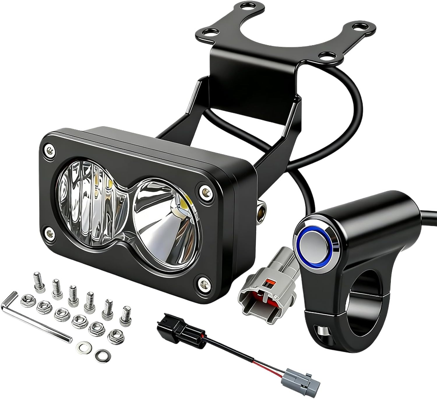 20W LED Headlight Compatible Fit for Ridstar Q20 Ebike,6000K Super Bright 3-Pin Waterproof LED Light for Ebike,Universal 12V-60V Front Lamp with Mount Bracket,Plug and Play