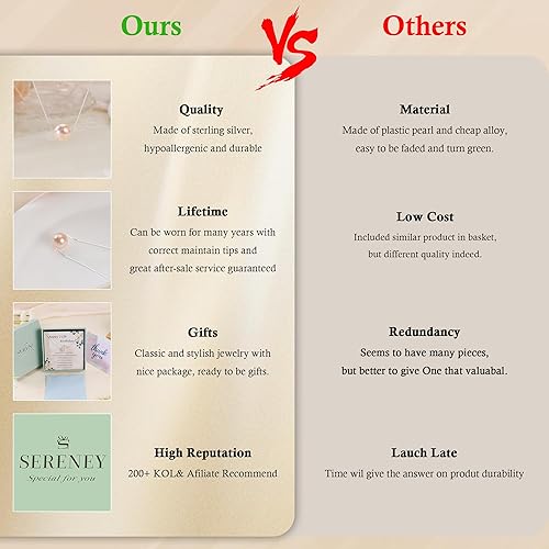 Miniatura 31 de Sereney Regalos de cumpleaños para niñas y mujeres, collar de perlas de plata esterlina como regalo de cumpleaños de 7, 9, 10, 11, 13, 15, 16, 18