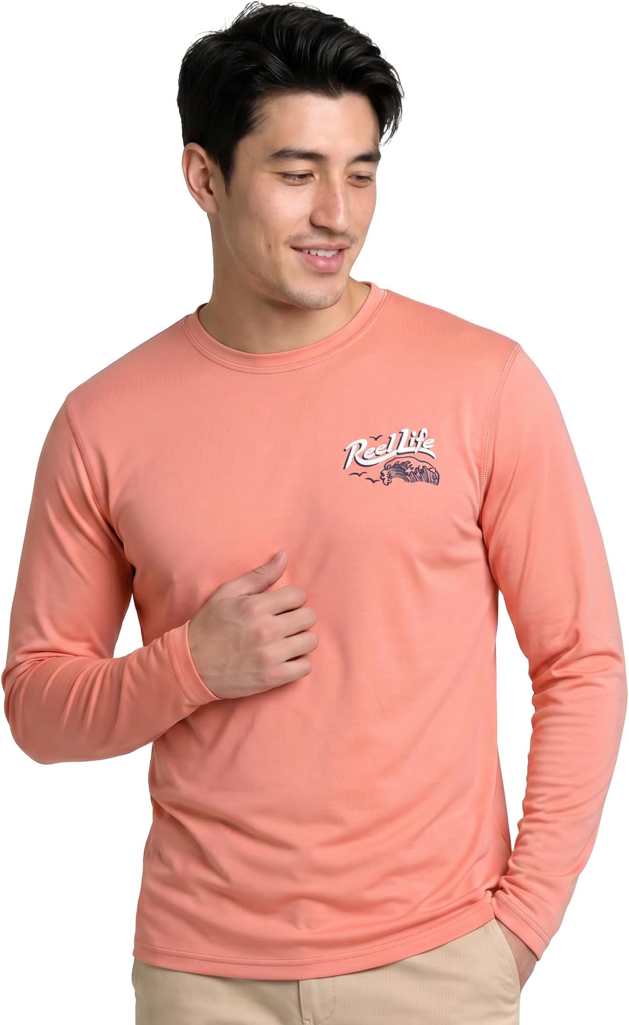 UV Long Sleeve – Jax Beach Men’s Long Sleeve Sun Protection Shirt, Lightweight Quick-Dry UPF 50+ Performance Shirt