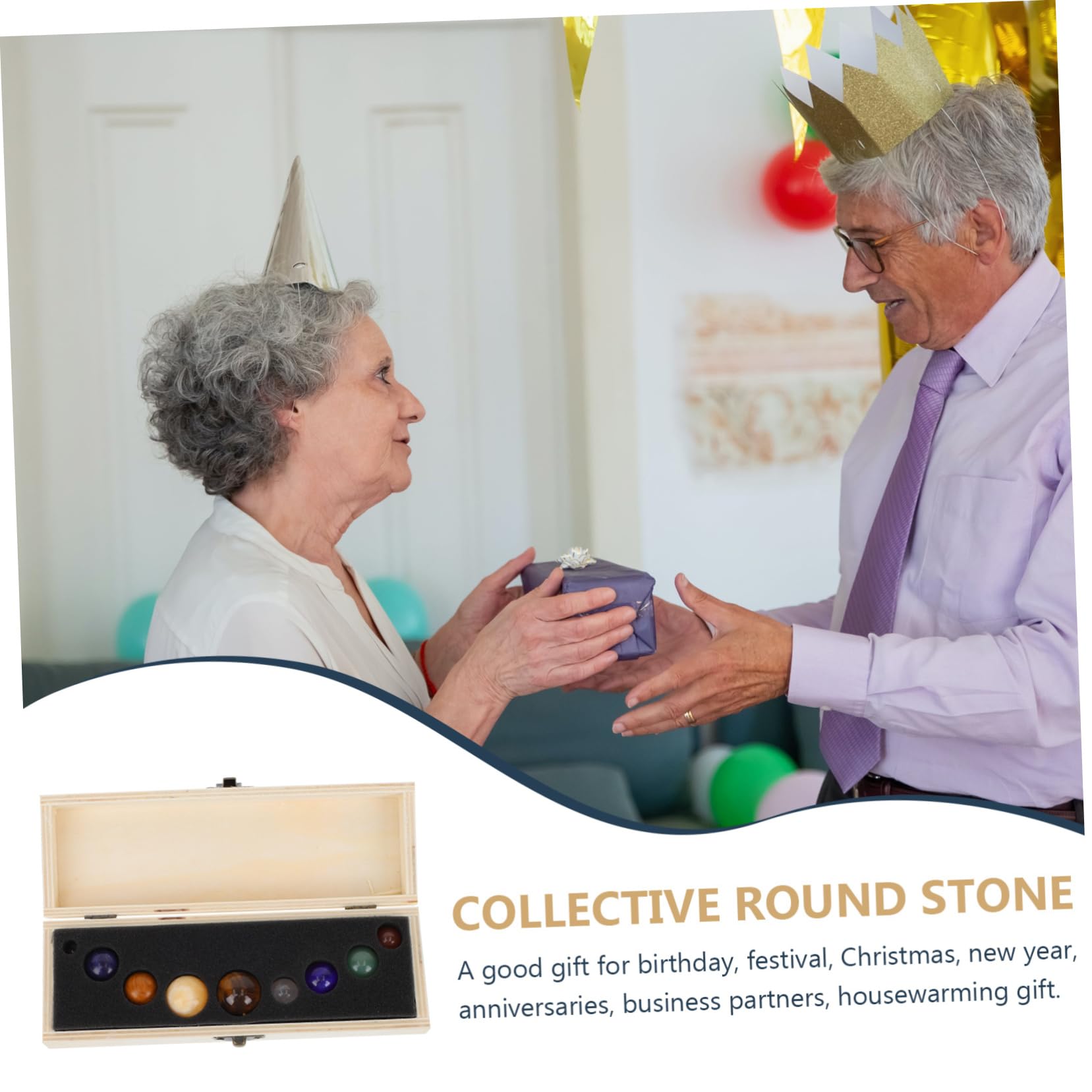 Mobestech Pietre Rotonde in Pietra Naturale Ornamenti in Pietra Minerale per Decorazioni di Scrivania Pietre Decorative per Casa e Ufficio Collezione