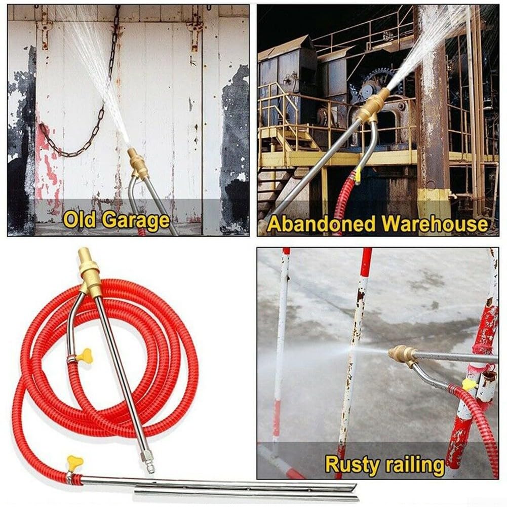 Kit di sabbiatura per idropulitrice a umido, attacco 5000 PSI 1/4 di pollice Quick Connect per rimozione della vernice ruggine Set di ugelli in acciaio inossidabile in ottone resistente con
