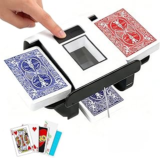 Gelabur Automatischer Kartenmischer, wiederaufladbarer Kartenmischer, Maschine für 1–2 Decks, geräuscharmer Dual-Modus, elektrischer Kartenmischer für UNO, Texas Hold'em, Blackjack, Skip-BO, Phase 10