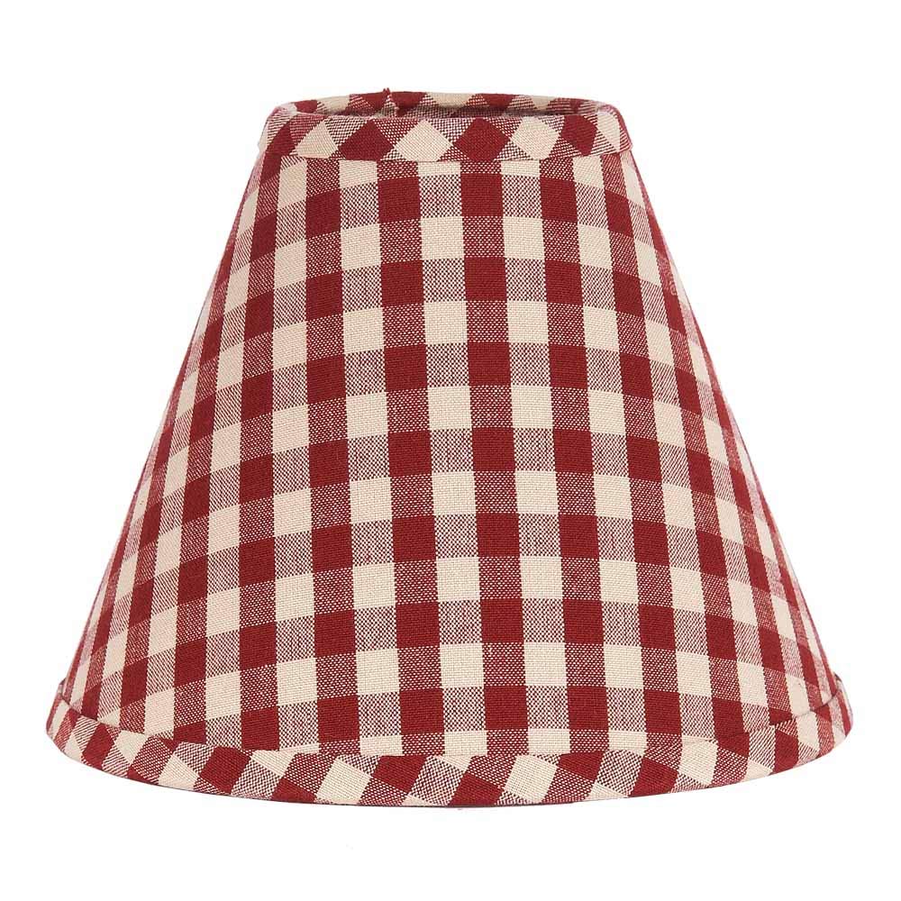 Home Collection by Raghu Heritage House Check Candle Clip Lampshade, 6-Inch, Barn Red/Nutmeg