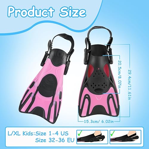 Miniatura 3 de Snorkeling Gear for Kids, Mask Fins Snorkel Set for Kid Panoramic View Diving Mask Anti-Fog Anti-Leak Dry Top Snorkel and Dive Flippers with Travel