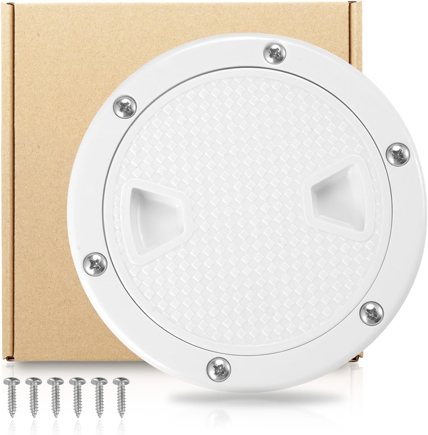 Boat Hatch Cover, Round Access Cover/Deck Plate/Non Slip Inspection Hatch, with Attached Screws for Marine Boat Yacht