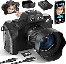 Digitalkamera 4K 64MP WiFi Digital Kamera Fotokamera mit 4.0" Touchscreen, Autofokus Kompaktkamera Fotoapparat Digitalkamera für Einsteiger mit 32G Karte,16X Digitalzoom,3000mAh Akku