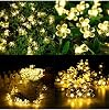Floral Pattern Solar Lighting-30 LED Solar Powered 2 Function Daylight Yellow Garden Led 1430