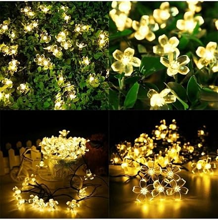 30 LEDs Solar Floral Daylight Garden Lighting Decoration Solar Powered 1430