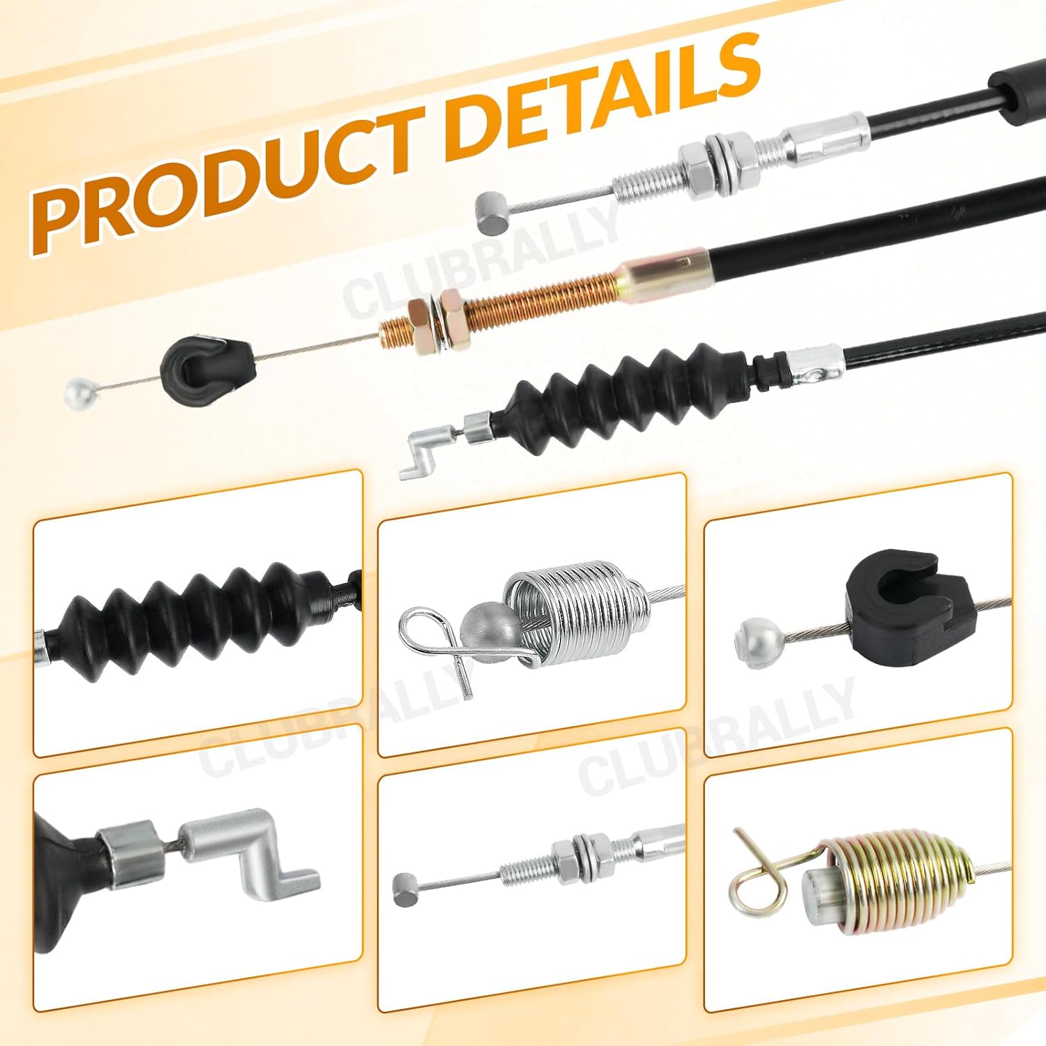 Club Car Precedent Gas Golf Cart Governor & Accelerator Throttle Cable Snap in Kawasaki FE290/FE350 2004-2015, Replace 102336001 102513102 102595101