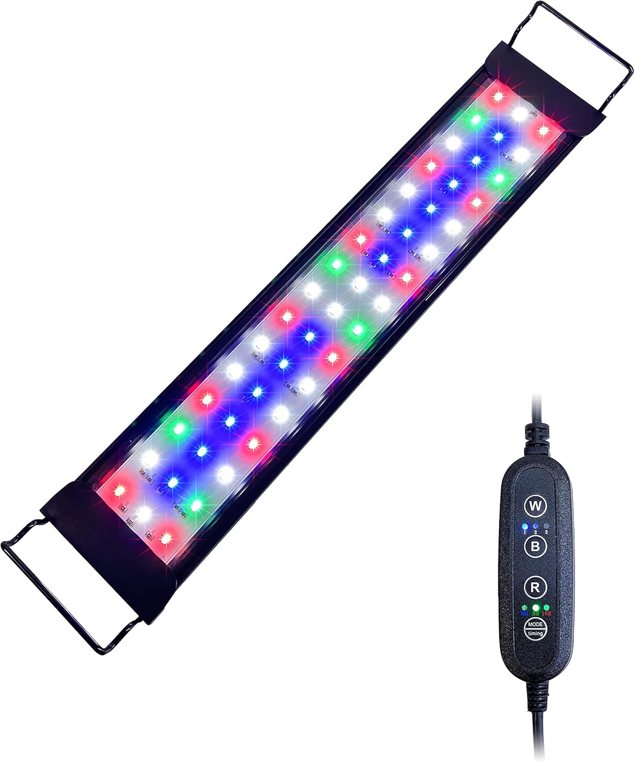 JC&P Full Spectrum Aquarium LED Light with Extendable Brackets with Red