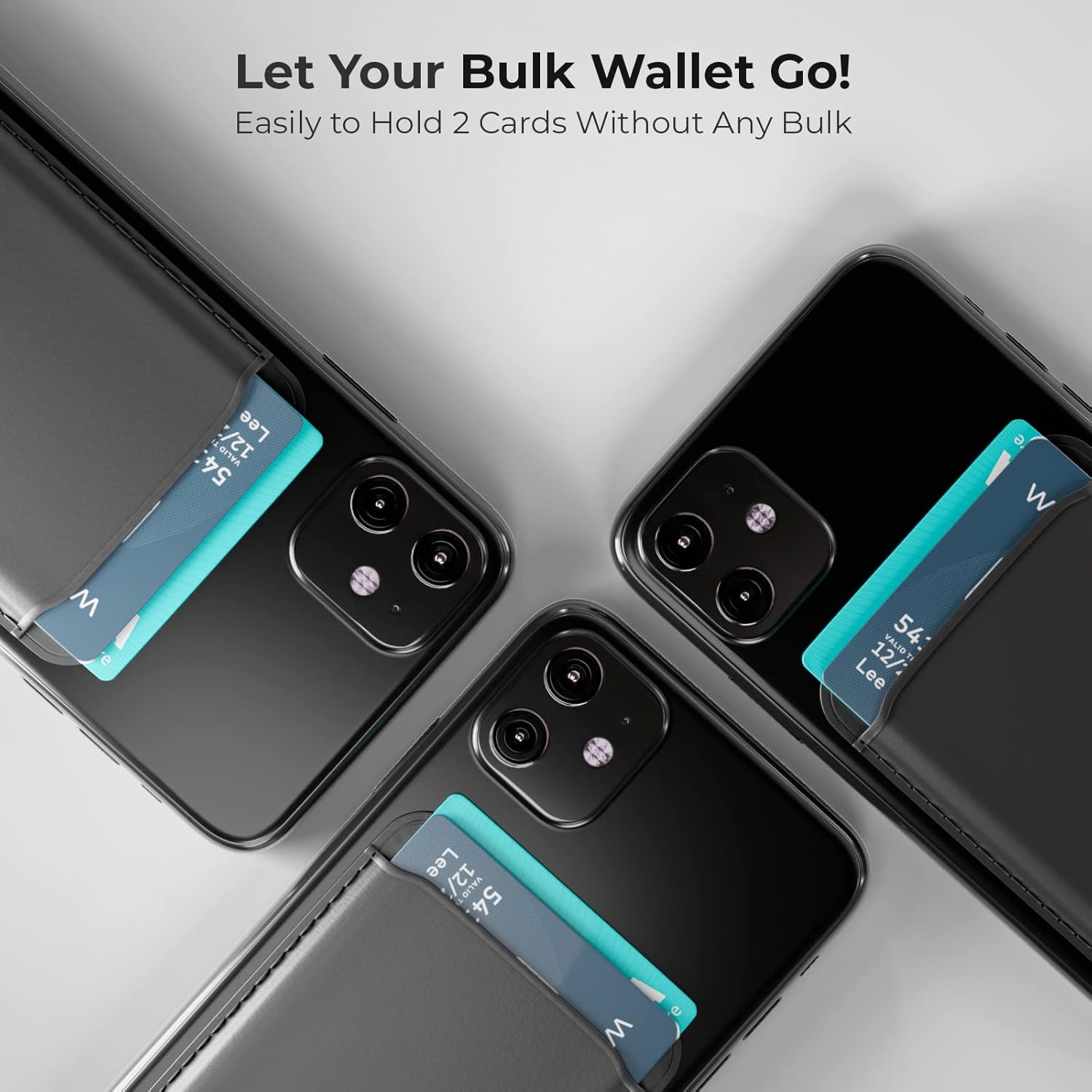 iJoy Magnetic Card Holder Wallet holding two cards.