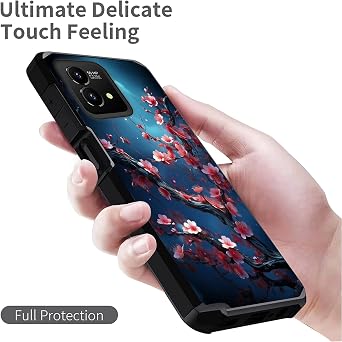 for Moto G Stylus 5G 2023 Case, Hybrid Shock Proof Duty Dual Layer Protective Cover Case for Moto G Stylus 5G 2023,Red Plum Blossom