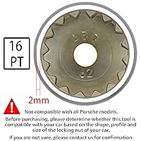 Vista 70 de ABC-67 21Pt Outer Ring 2mm Wheel Locking Nut Key for Porsche VW Toureg Panamera/Cayenne/Macan/Cayman/SUV, Nut Socket Adapter, Anti-Theft Lug Nut