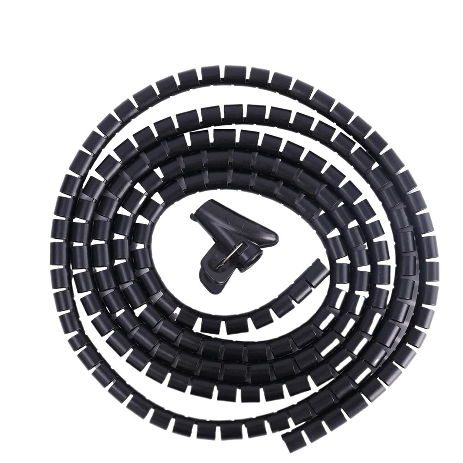 Spiral Wrap 2 Meters Computer Wire Organizer Wrap Flexible Cord Protector Pipe Spiral Line Manage Protection Cable Wire Storage Winder Tubing Cover(Color:10mm-Black)