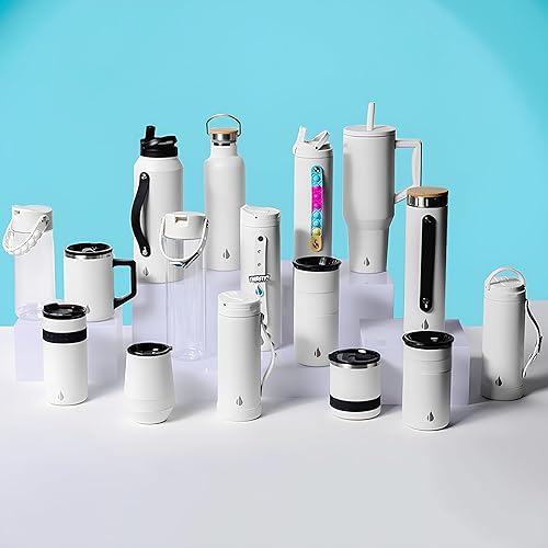 Miniatura 5 de Elemental Iconic - Botella de agua para niños con tapa de popote y correa de dijes, a prueba de fugas cuando está cerrada, botella de agua