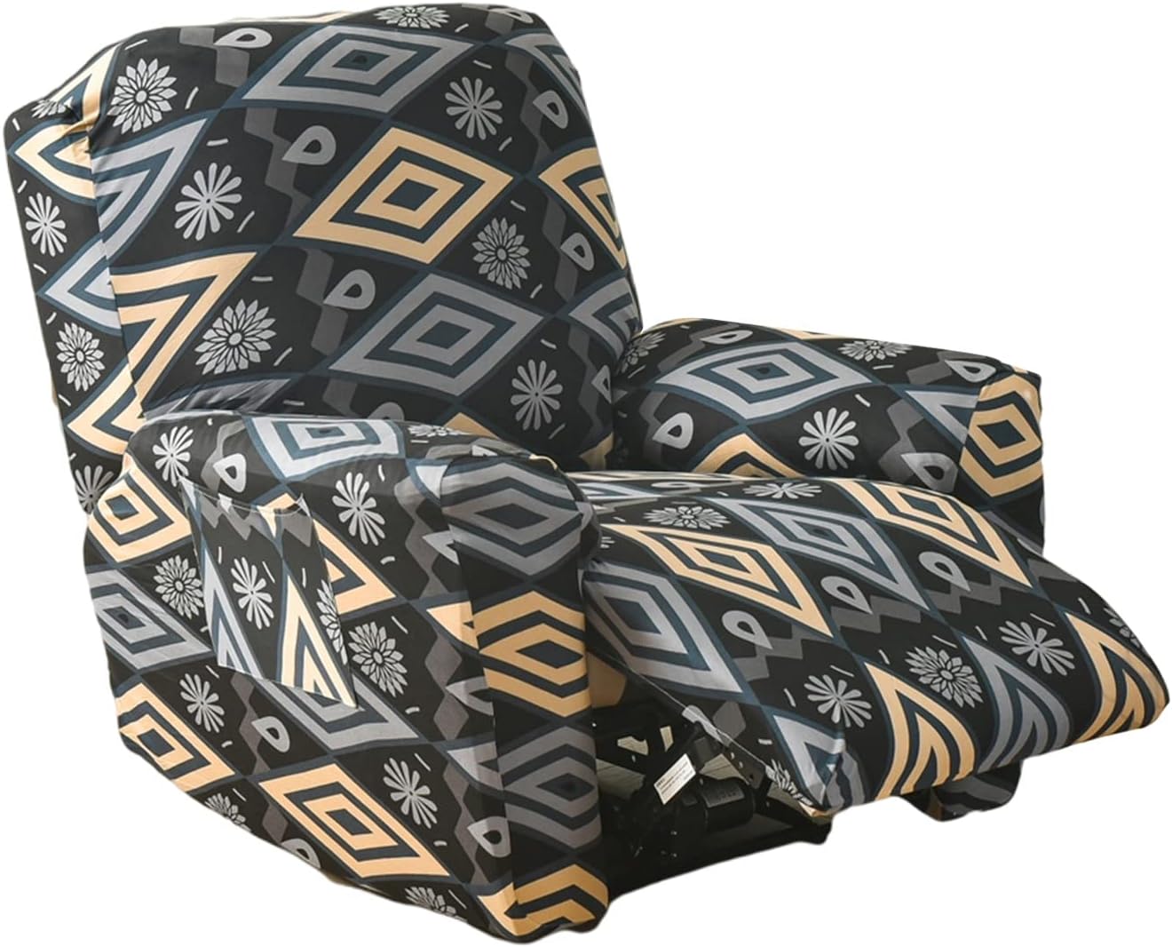 FUANGUI Printed Recliner Slipcovers with Side Pocket 4