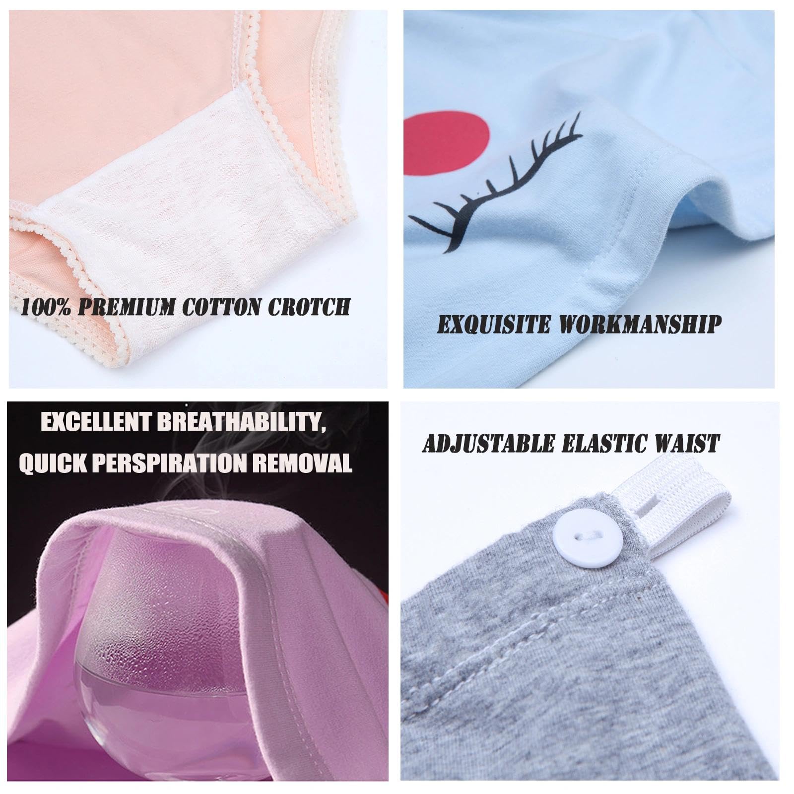 Umstands-Baumwollunterwäsche, hohe Taille, verstellbare Schwangerschaft, nahtlos, weich, Hipster-Höschen über dem Bauch, 4er-Pack