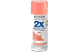 Rust-Oleum 334052 Painter's Touch 2X Ultra Cover Spray Paint, 12 oz, Gloss Coral
